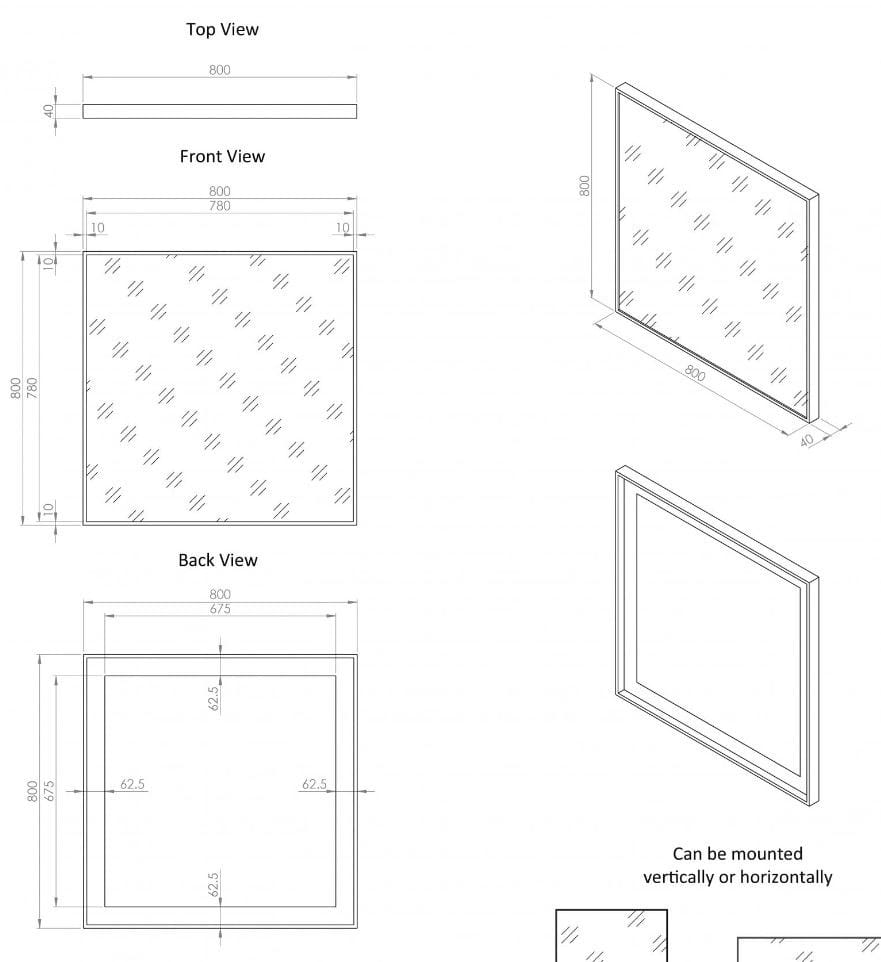 Квадратное зеркало с рамой стены LUSSO Moode ARCH-00012324
