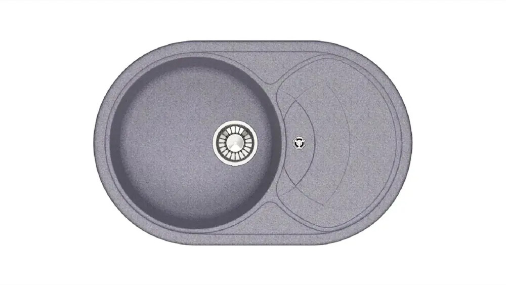 90409523 Врезная мойка Glanz J-033 77.50x49.50 глубина 20.50 см литьевой мрамор цвет темно-серый STLM-0863192