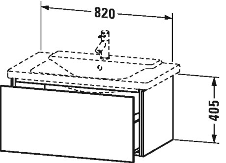 LC614707575 L-Cube Тумбочка подвесная Лен, декор Duravit - Вид №1