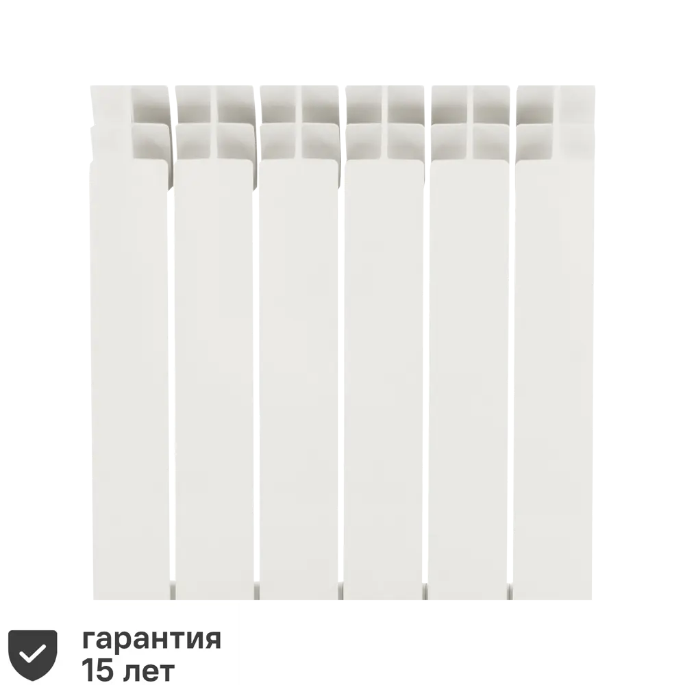 Радиатор секционный Monlan Aluminium 500/96 6 секций боковое подключение алюминий белый STLM-2187296