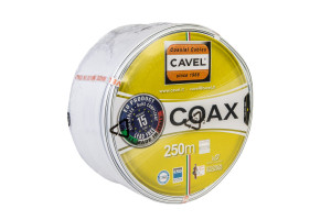 15142612 Коаксиальный кабель SAT703B_NEC 250м, 75 Ом, 1,13 мм Cu, CuSn 45%, 6,6 мм PVC, черная полоса, 9859979 C000642 CAVEL