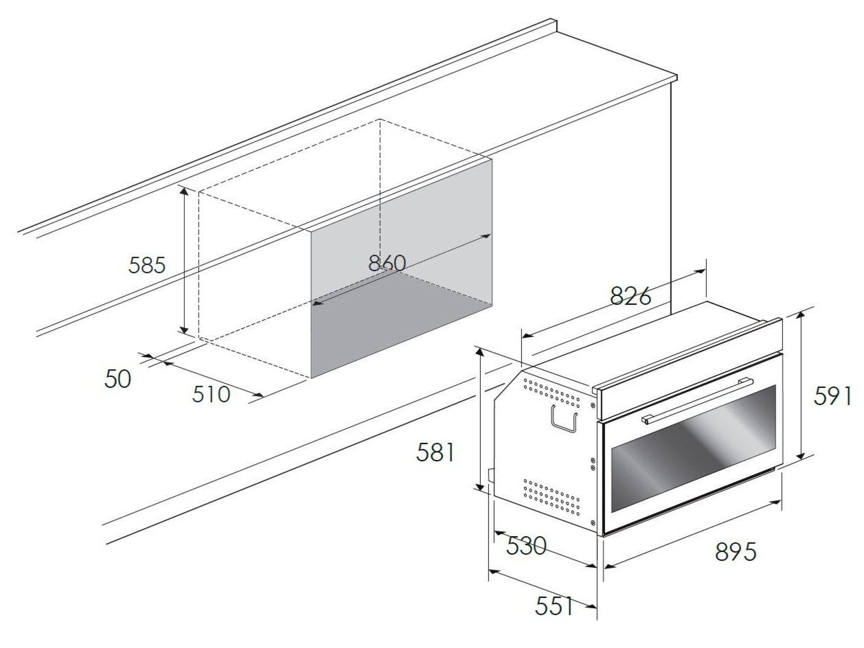 Многофункциональная печь из нержавеющей стали с электронным управлением Fulgor Milano Q-Design ARCH-00047842 - Вид №2