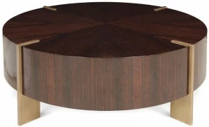 JOSÉ LEITE DE CASTRO Низкий круглый журнальный столик из черного дерева  13011375