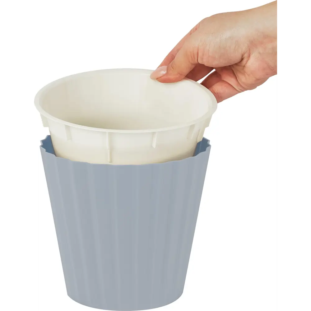 Горшок цветочный Ingreen Sand Утро туманное ø19 см h17.7 см v3.3 л пластик серый STLM-2206255 - Вид №2