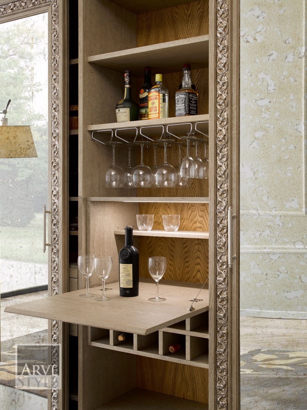 Деревянный настенный книжный шкаф с освещением Arvestyle Giulio ARCH-00117678 - Вид №4