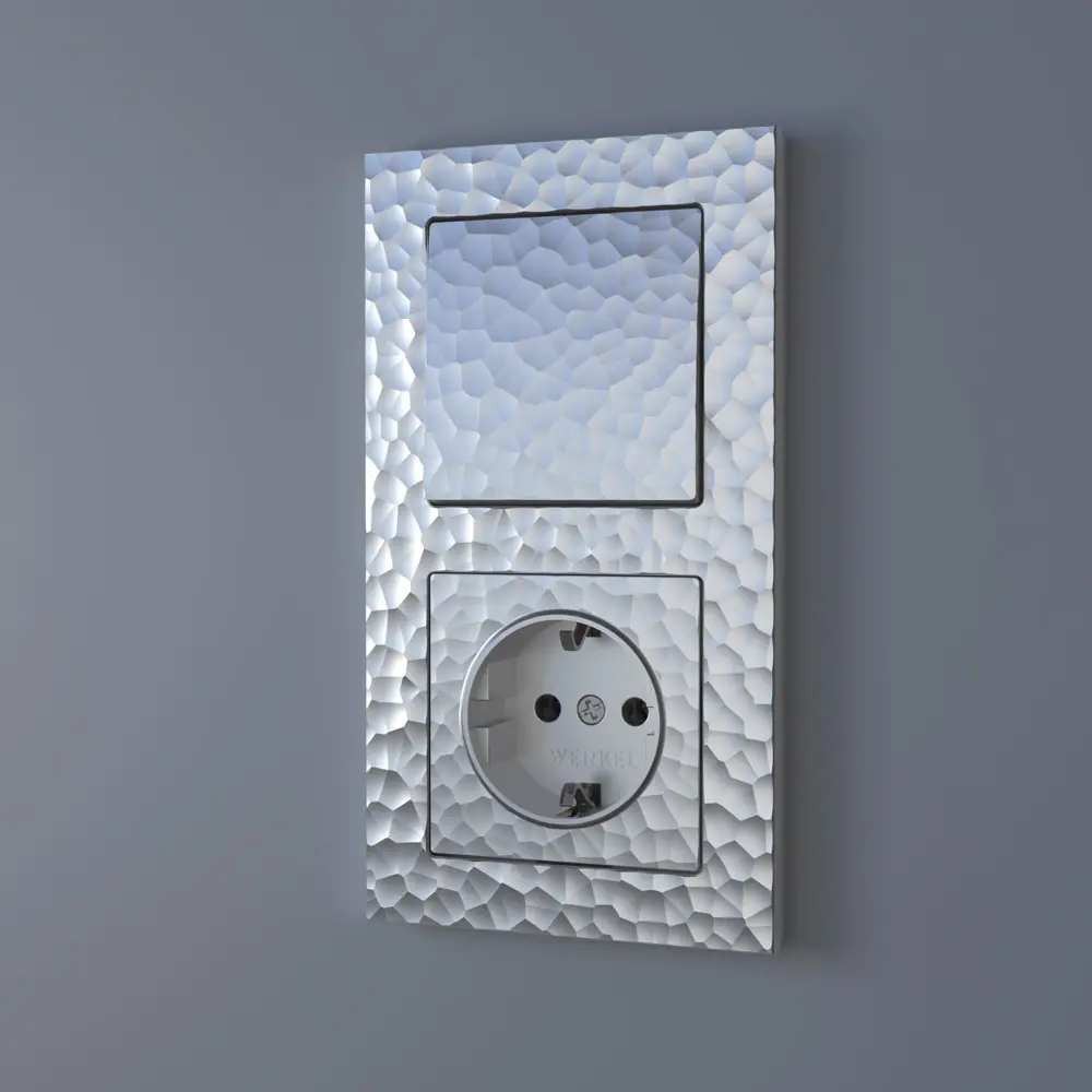 Выключатель проходной встраиваемый Werkel Hammer 1 клавиша цвет серебряный STLM-2035287 - Вид №3