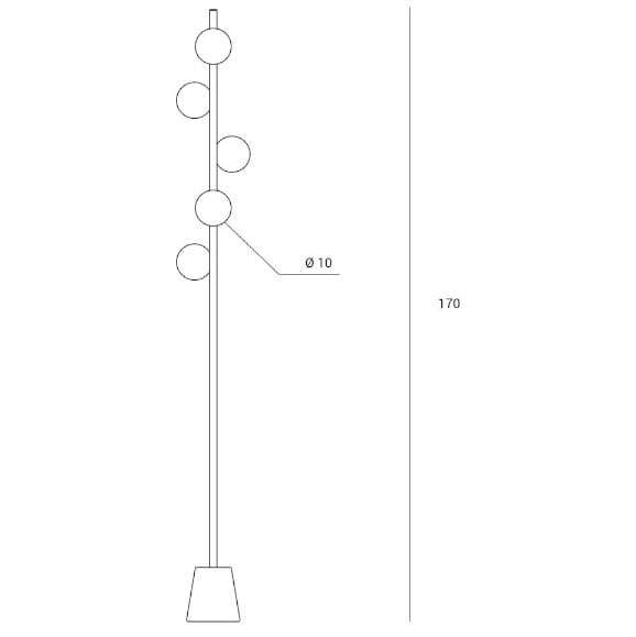 Торшер из металла и опалового стекла Miloox Pomì ARCH-00101332 - Вид №2
