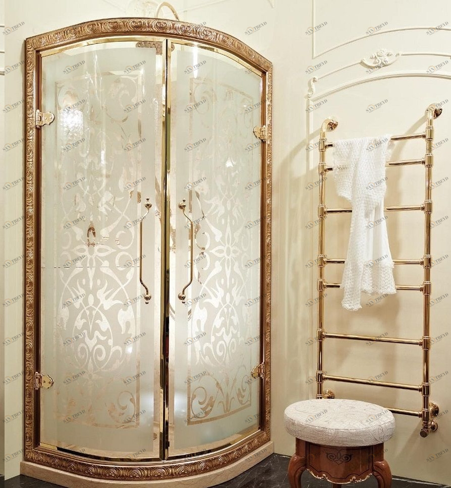 Душевая кабина угловая PP900 LINEATRE Tiffany PRINCESS Золото