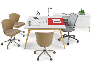 Деревянный стол для совещаний с системой люверсов