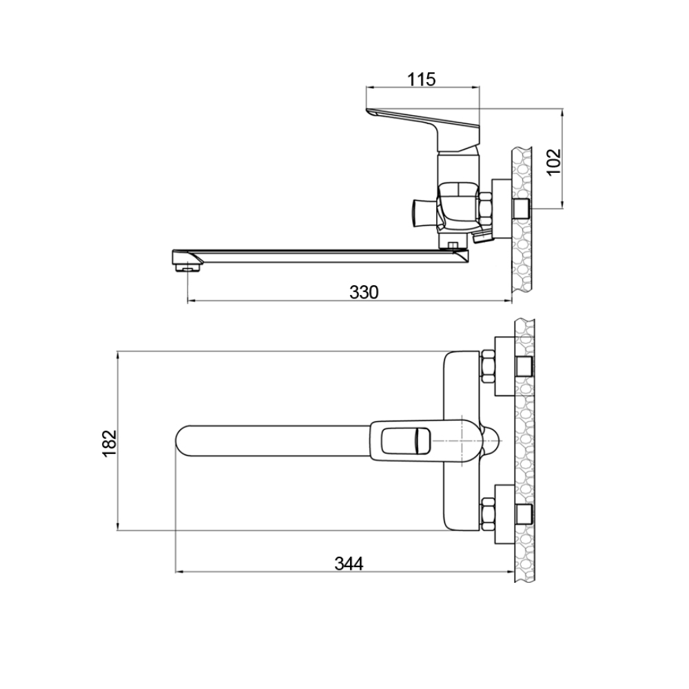 R2103 Смеситель для ванны Osdorf однорычажный Raiber  - Вид №1