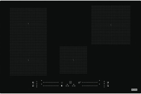 108.0606.112 Better, индукционная варочная поверхность, серия maris, 80см, 4 зоны нагрева, индукционный мост flexi, сенсорное слайдерное управление, 18 ступеней мощности, прямые края, установка сверху или вровень со столешницей, черная Franke Franke Maris 