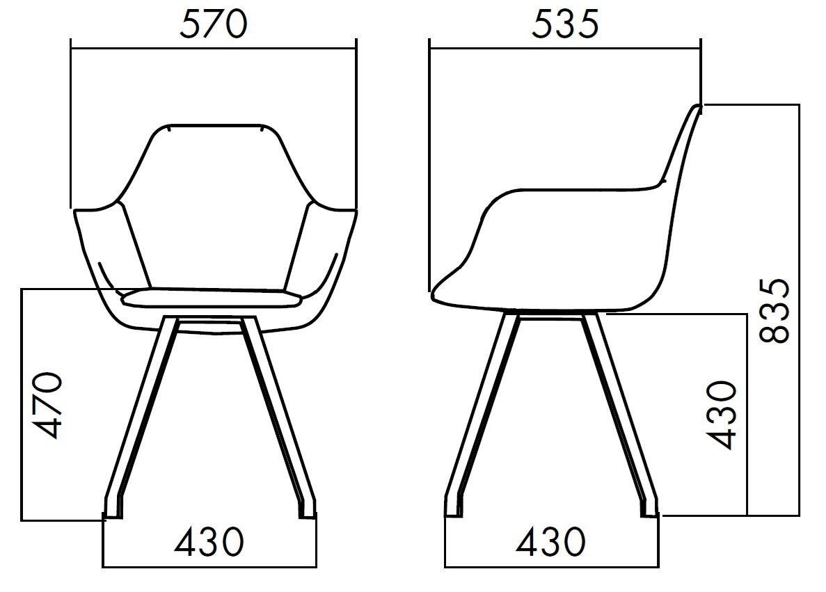 Тканевый стул с подлокотниками ALMA DESIGN y Chair ARCH-00053186 - Вид №2