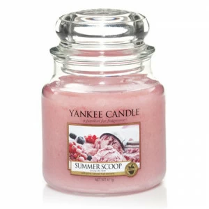 Свеча средняя в стеклянной банке "Кусочек лета" Summer scoop 411 гр 65-90 часов YANKEE CANDLE  267979 Розовый