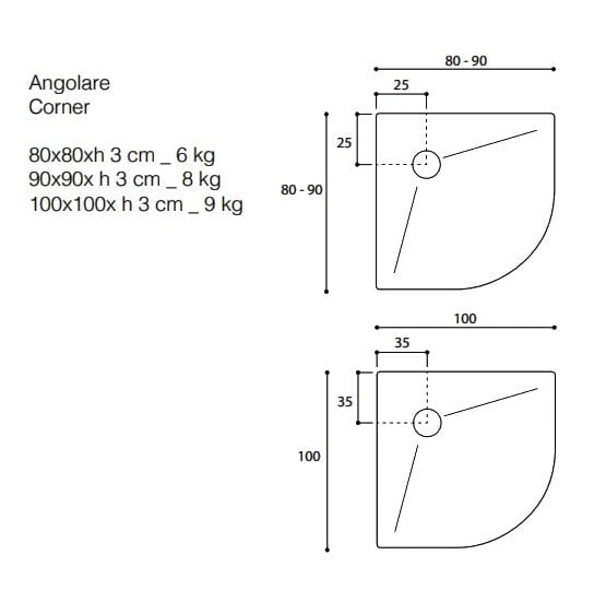 Полукруглый акриловый поддон для душа TAMANACO ACRYLIC H3 ARCH-00140984 - Вид №4