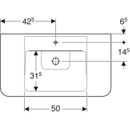 125185000 Накладная раковина Geberit Renova Plan с полкой Geberit  - Вид №7