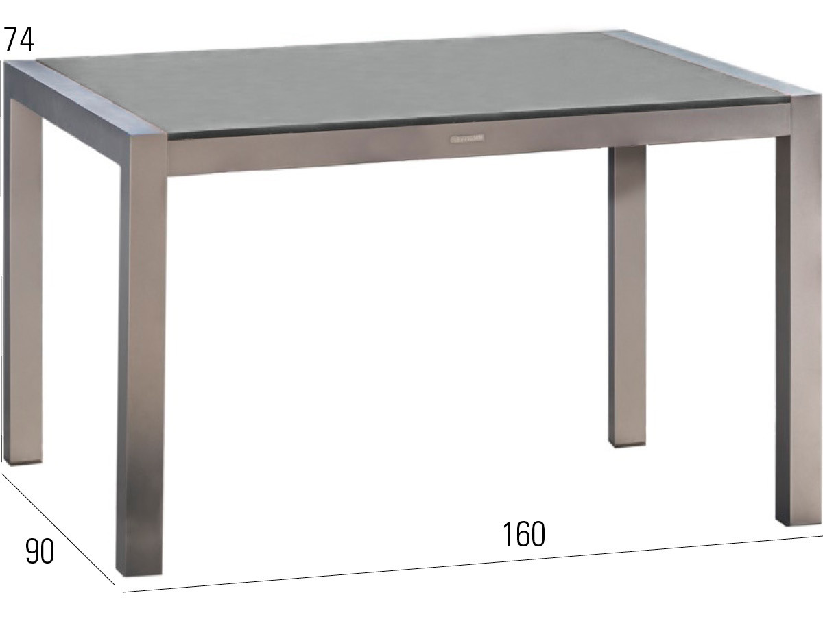98.00.0864 Обеденный набор Brisbane из нержавеющей стали / Tex 7 предметов. - включая 6 кресел из нержавеющей стали Brisbane Tex taupe, 1 стол из нержавеющей стали Kennedy 90 × 160 Mbm  - Вид №1