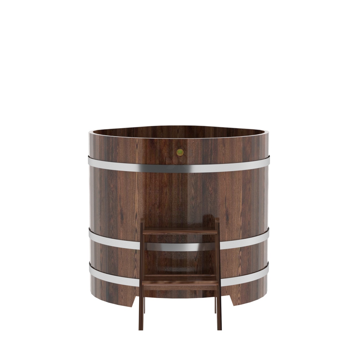 1222 Купель угловая из лиственницы 1,03х1,03х1,0 морёная премиум Alyarus  - Вид №3