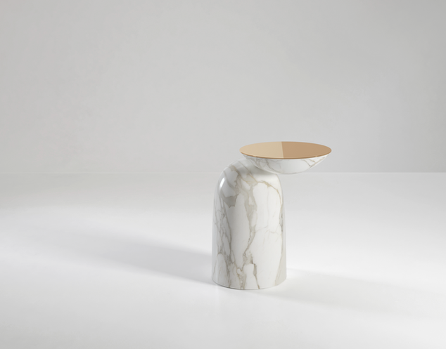 Secolo Pingu X Боковой столик из мрамора (Стандарт) сатинированная или полированная сталь 