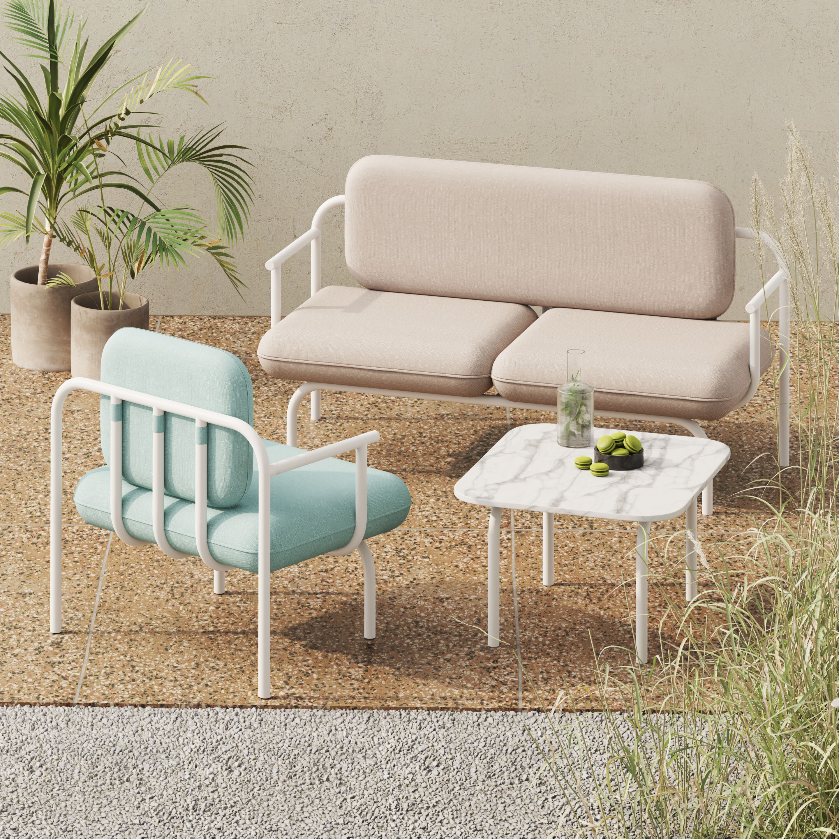 Рециркулированный пластиковый прямоугольный садовый журнальный столик Joyf Havn ARCH-00149037 - Вид №3