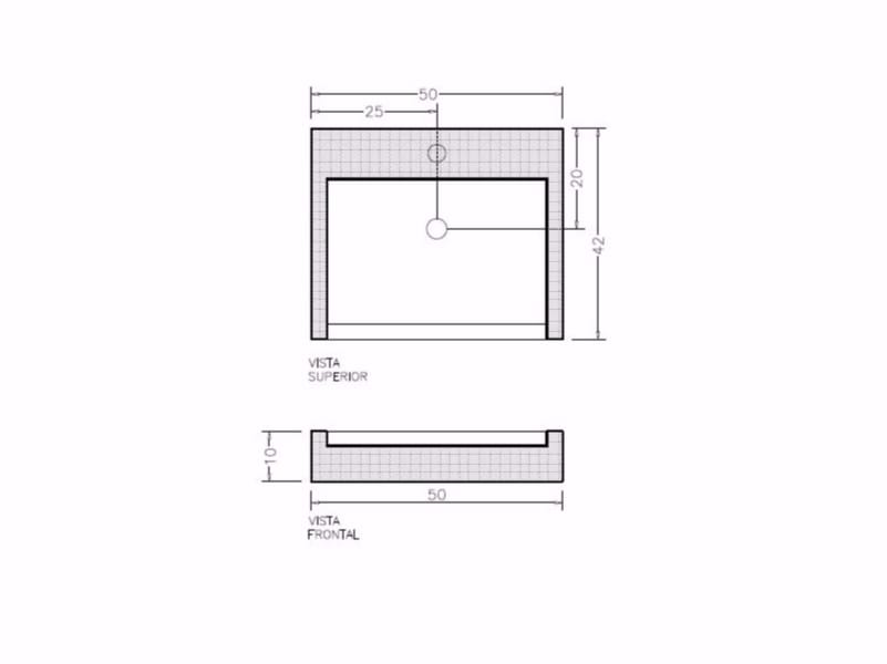 Прямоугольная подвесная раковина из смолы Vallvé CINCO ARCH-00110188 - Вид №2