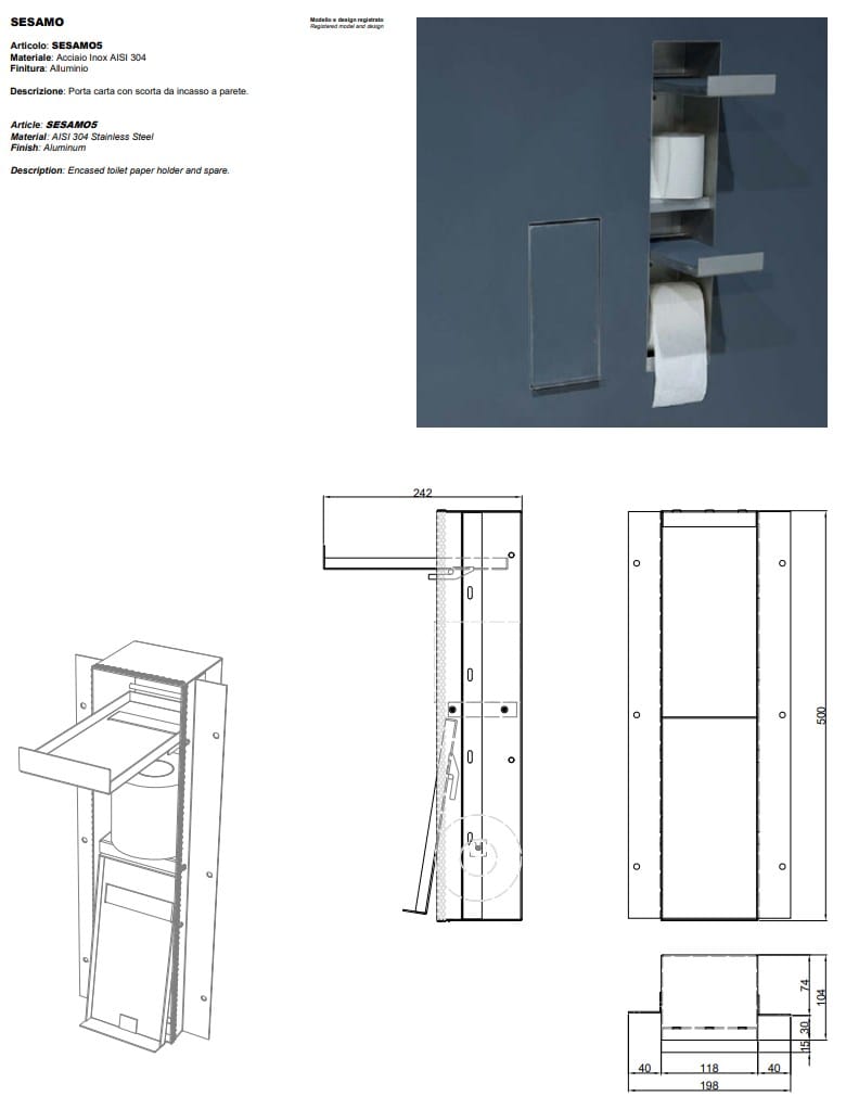 Встроенные настенные аксессуары для ванной комнаты Antoniolupi кунжут ARCH-00138172 - Вид №8