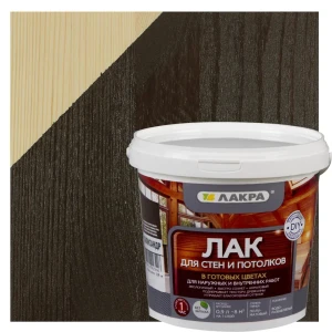 Лак тонированный для стен и потолка Лакра цвет палисандр 0.9 л
