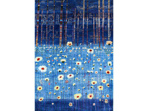 Шерстяной прямоугольный цветочный ковер