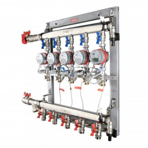 VT.GPM.06S04.R5 Узел этажный для поквартирного учета тепловой энергии Valtec 1", 5 вых., ввод справа