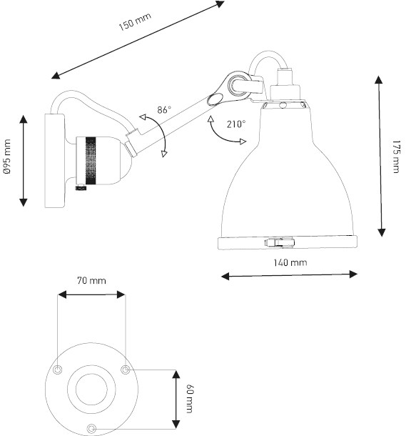 DCW éditions Настенный светильник из нержавеющей стали для улицы Lampe gras outdoor sun-id-1376113 - Вид №2