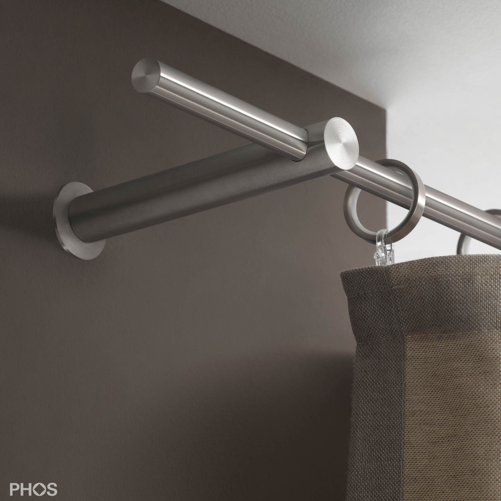 VS20-140-1600 Комплект карнизов: 160 см с 2 кронштейнами (большое расстояние от стены) PHOS 