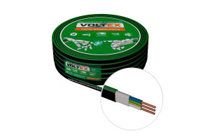 16155152 Кабель ВВГ-ПнгА 3х1.5 черный, 20м VX0184 VOLTEX