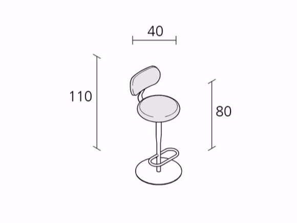 Высокий кожаный поворотный стул Alias ARCH-00119600 - Вид №2