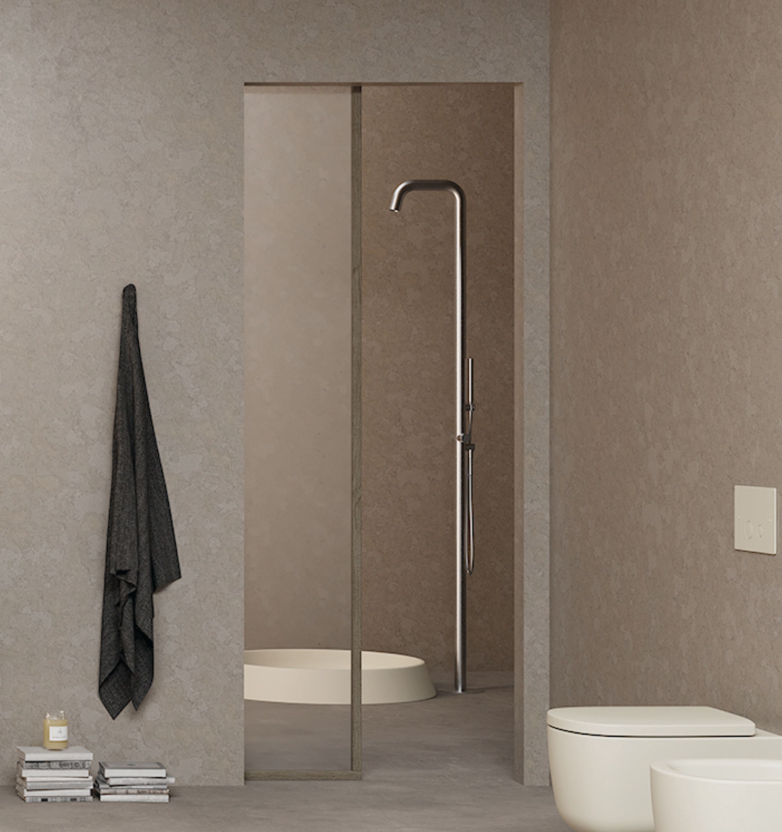 Напольная душевая колонка из нержавеющей стали с ручным душем Nic Made ARCH-00000741 - Вид №1