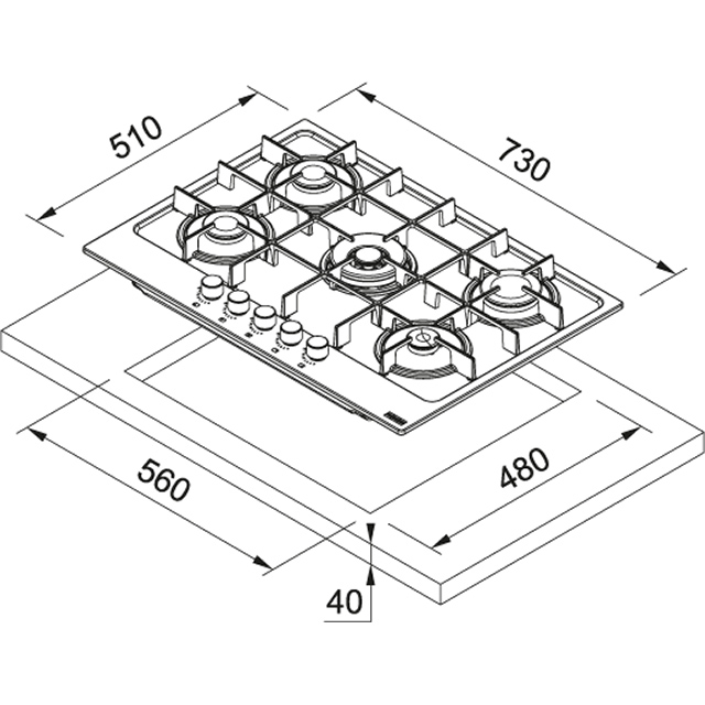 Варочная панель  FHMA 755 4G DC XS C Franke Maris FHMA 755 4G DC XS C Нержавеющая сталь - Вид №1