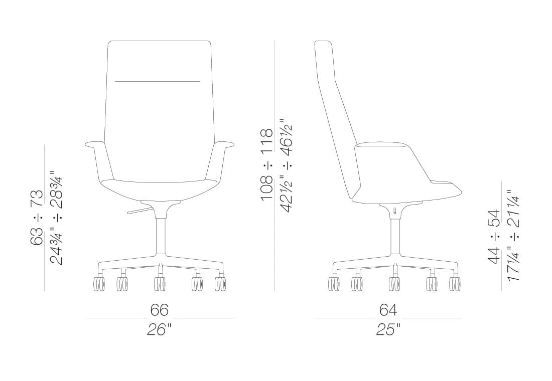 Ткань регулируемая высота операционный офисный стул Lapalma один ARCH-00101445 - Вид №2
