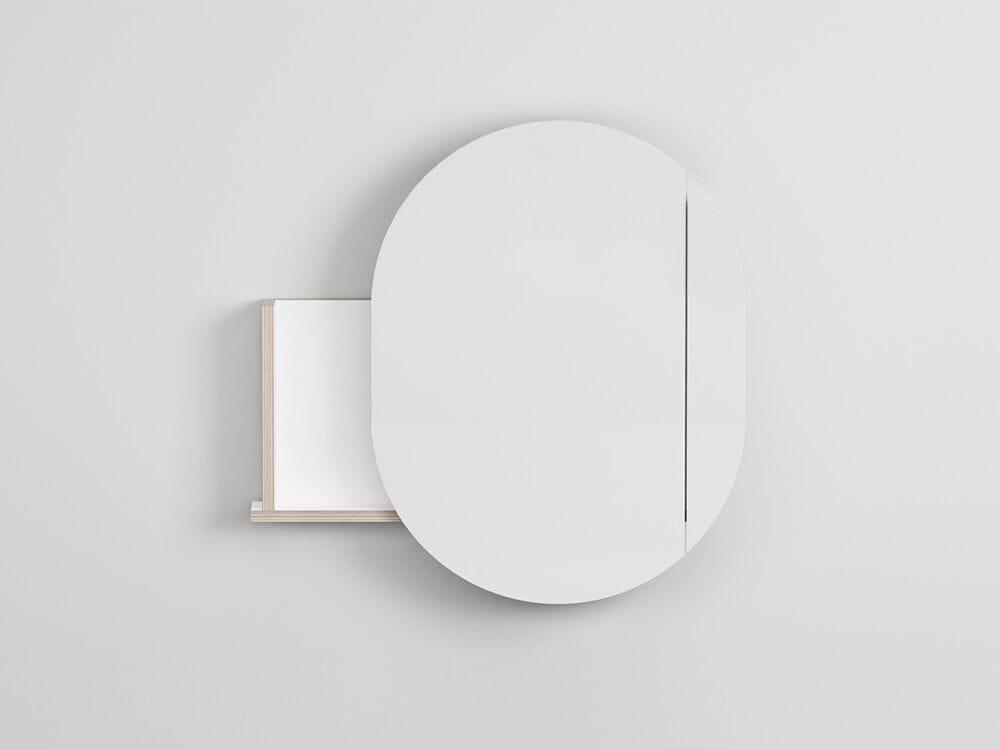 Fenix-NTM® овальное зеркало для ванной комнаты с полкой Ceramica Cielo THEO MIRROR ARCH-00004539 - Вид №5