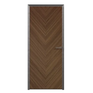 Дверь межкомнатная глухая с замком в комплекте Invisible 90x210 мм ПВХ левая цвет орех 88401430 STLM-2130692