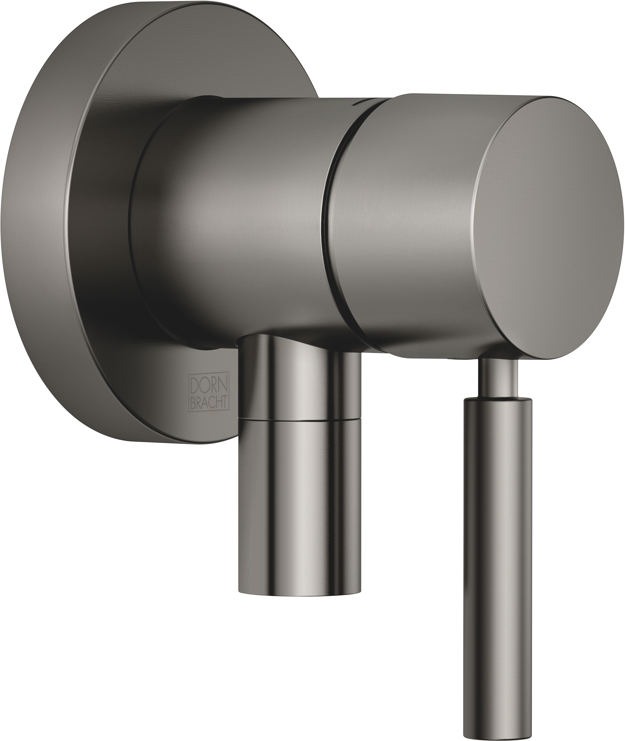 Однорычажный смеситель скрытого монтажа с крышкой и встроенным подключением к душевой кабине – матовая темная платина