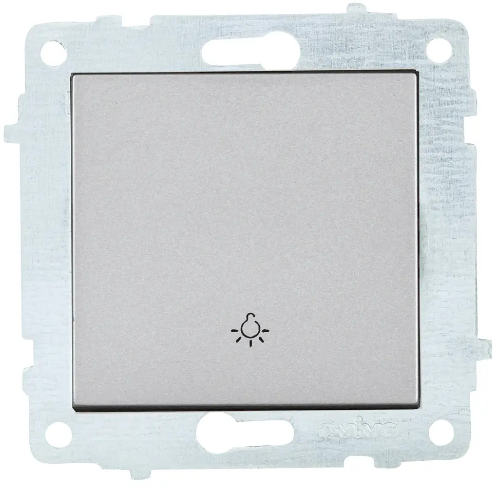 90802156 Выключатель встраиваемый Ovivo Quantum-Loft-Mina-Grano 600-000210-205 1 клавиша цвет серебро STLM-0388930