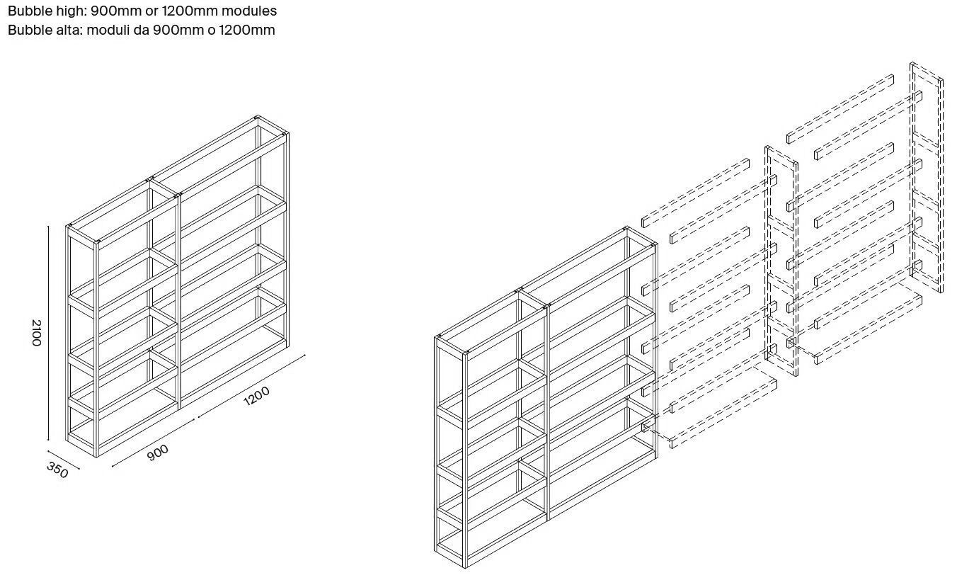 Секционный книжный шкаф из шпона XILIA BUBBLE ARCH-00128471 - Вид №12