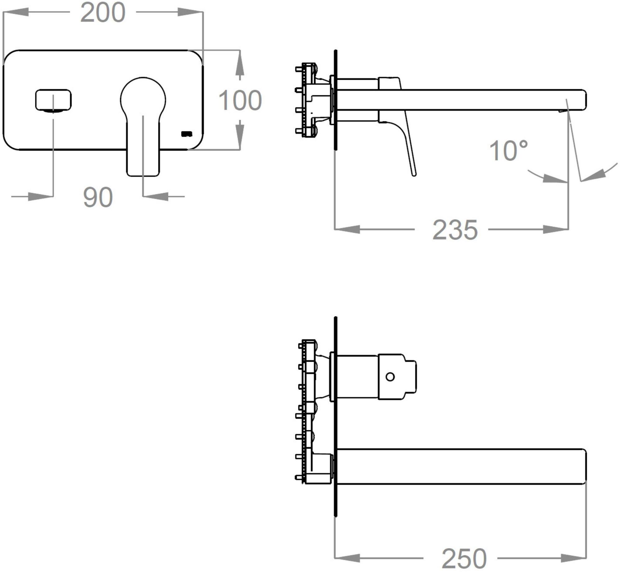 Fir Italia Смеситель для раковины настенный из латуни с тарелкой New handy 52 5210208 - Вид №1