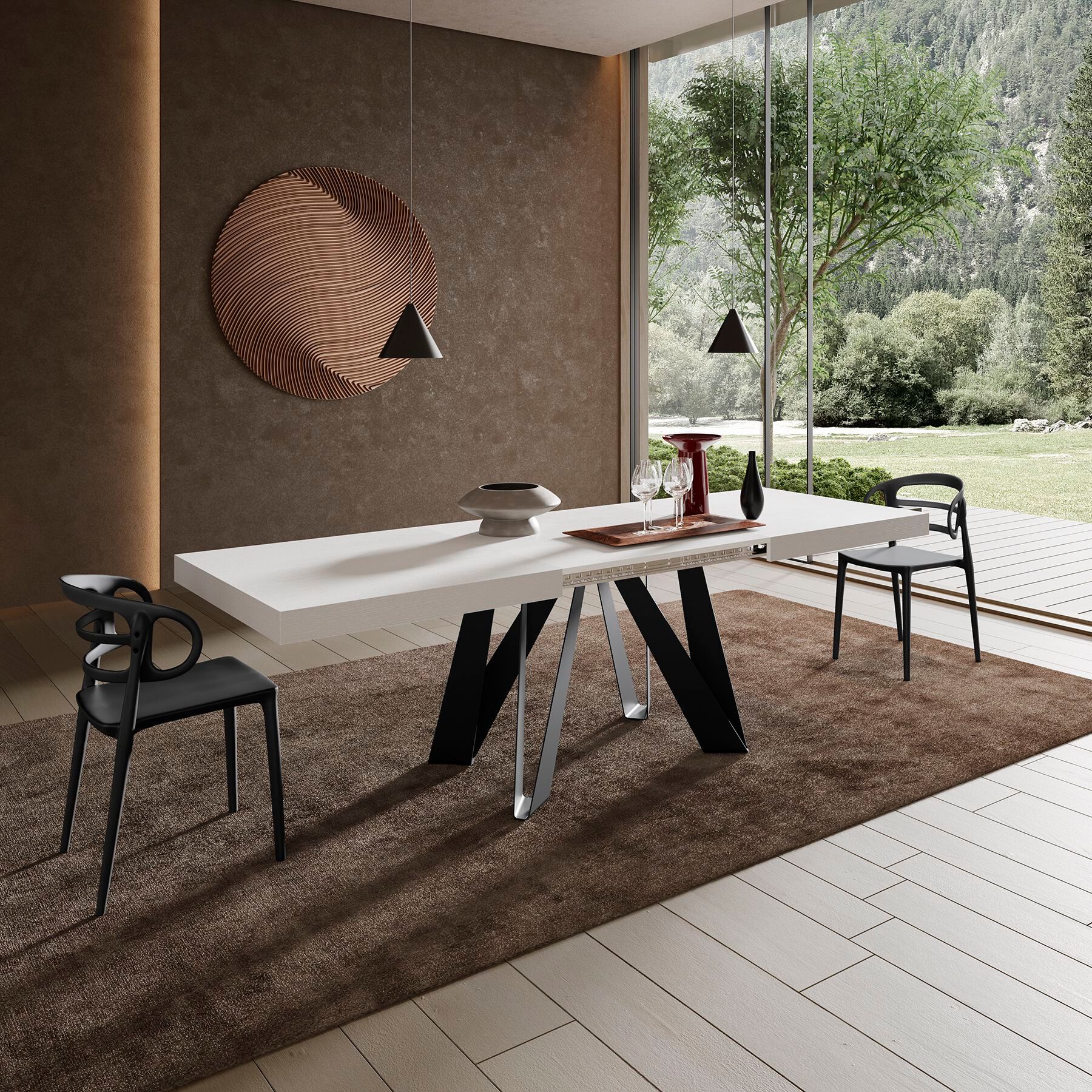 Выдвижной прямоугольный стол из железа с меламиновой столешницей Mobili Fiver ROMINA ARCH-00069646 - Вид №75