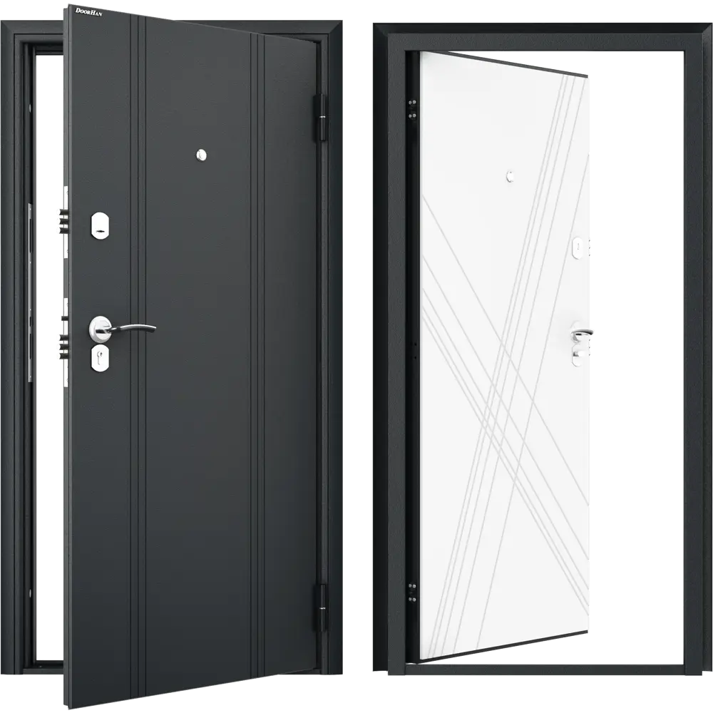 Дверь входная металлическая Оптим 88x205 см правая цвет белая графика DOORHAN STLM-2146472 - Вид №1