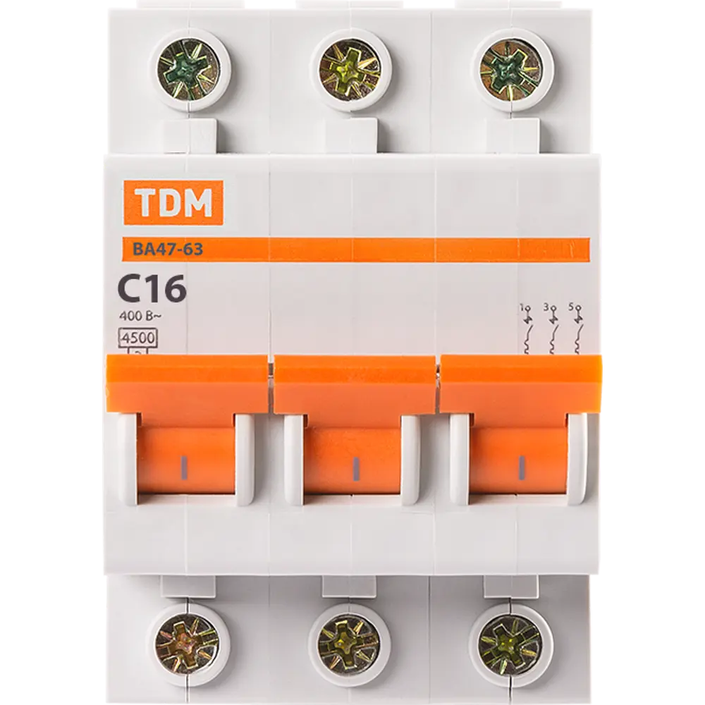 Автоматический выключатель TDM Electric ВА47-63 3P C16A 84399518 STLM-0049291 - Вид №1