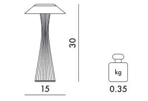 ПММА светодиодные открытый настольная лампа Kartell SPACE ARCH-00093731 - Вид №2