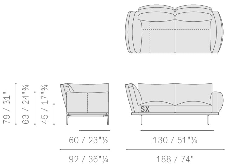 Кожаный диван с полуостровом Poltrona Frau коллекция-диваны и кресла ARCH-00128919 - Вид №11