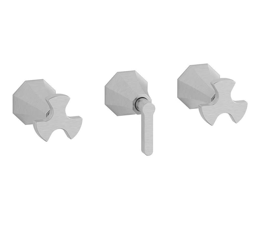 Встроенный смеситель для душа на 3 отверстия с двухходовым дивертером WE ARE IB bt410ss Brushed Nickel Belmondo 