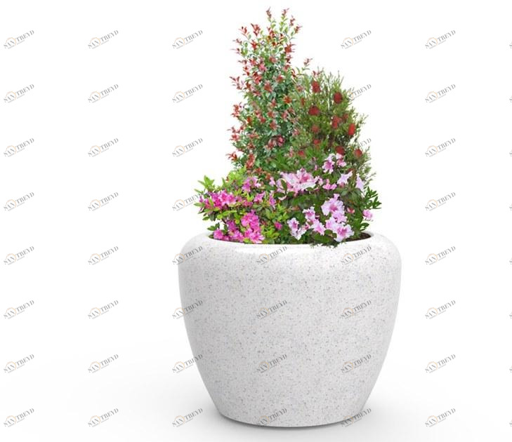 Bellitalia Круглый горшок для общественных мест из реконструированного камня Pianeti sun-id-1479370