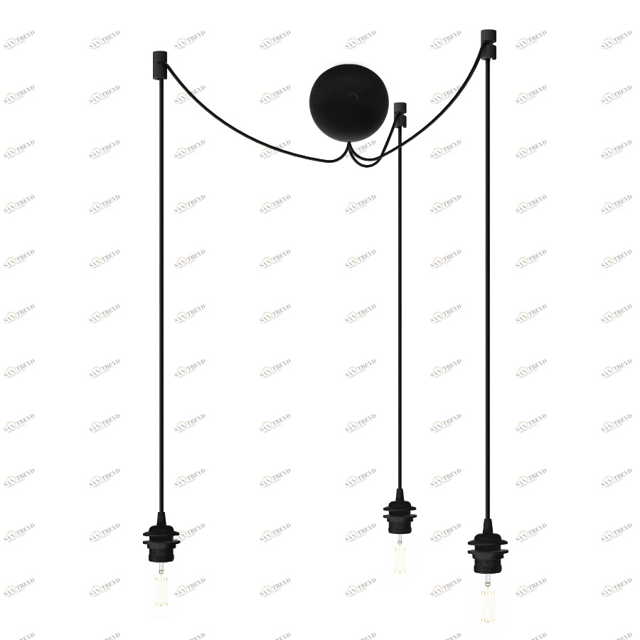 Светильник потолочный с 3 плафонами 250х12 см черный Cannonball Black 4092 UMAGE ДИЗАЙНЕРСКИЕ 00-3880788 Черный 