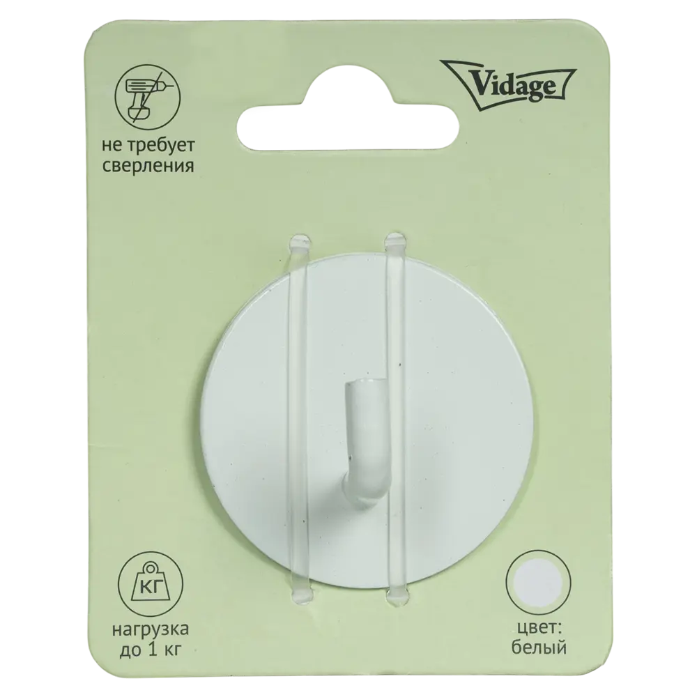 Крючок самоклеящийся Vidage Джингл металлический цвет белый STLM-2015007 - Вид №2